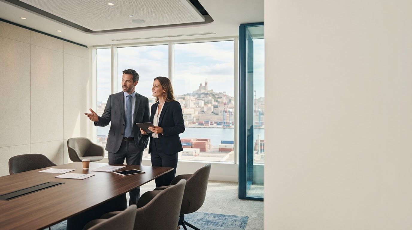 Cresthelm Global AI-driven investment analysis represented through a calm, data-informed workspace